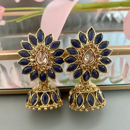 Purple Zoya Gold Jhumka/Earrings