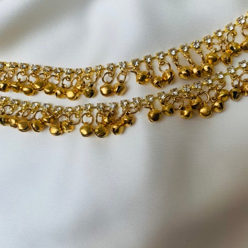 Gold Anklets/payal with Bells