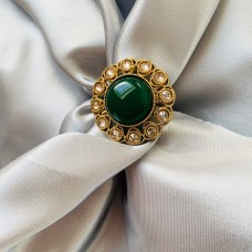 Green Studded Antique Ring