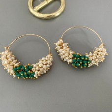 Green Hoops Earrings