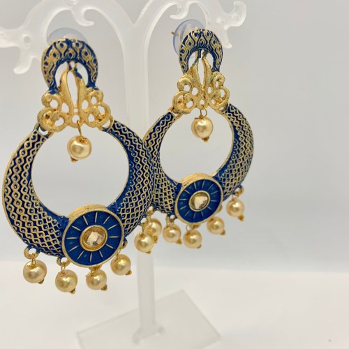 Blue Meenakari Chaandbali