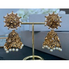 Antique Gold Jhumka Earrings