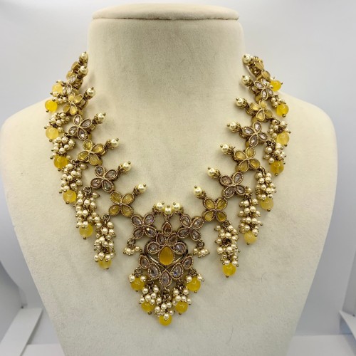 Yellow Mahira Necklace set