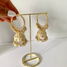 Off white Meenakari Jhumka/Earrings