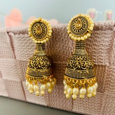 Antique Gold Jhumki Earrings