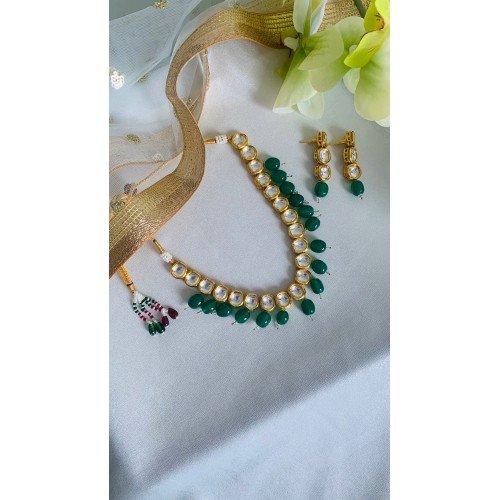 Green polki Necklace Set