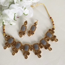 Grey Stud Necklace Set