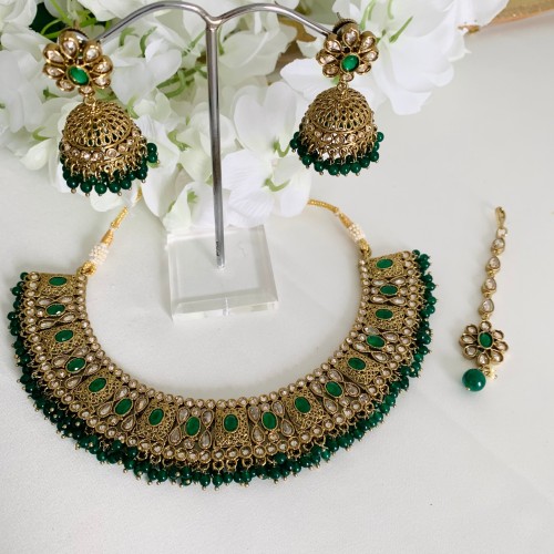 Green Antique Necklace Set