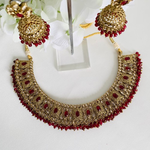 Maroon Antique Necklace set