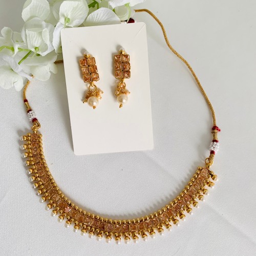 Pearl Golden Necklace Set