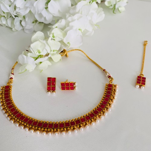 Ruby Gold Necklace set