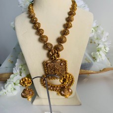 Long Gold Temple Necklace set