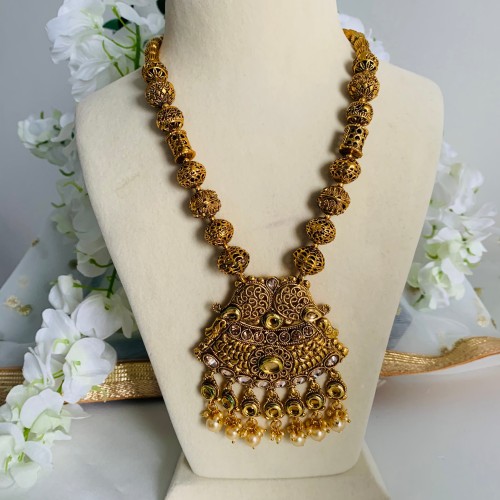 Gold Long Necklace Set