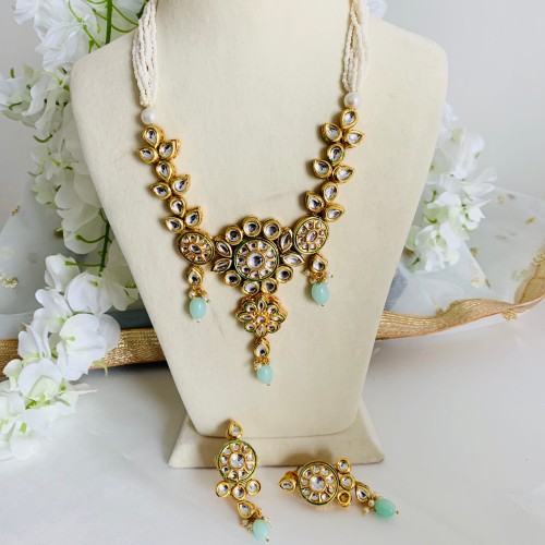 Long Kundan Mala Necklacee Set