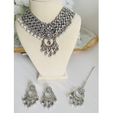 Kundan Silver Necklace Set