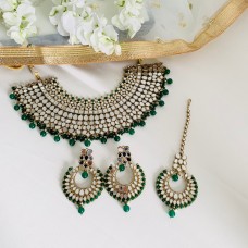Green Mirrored Necklace Set