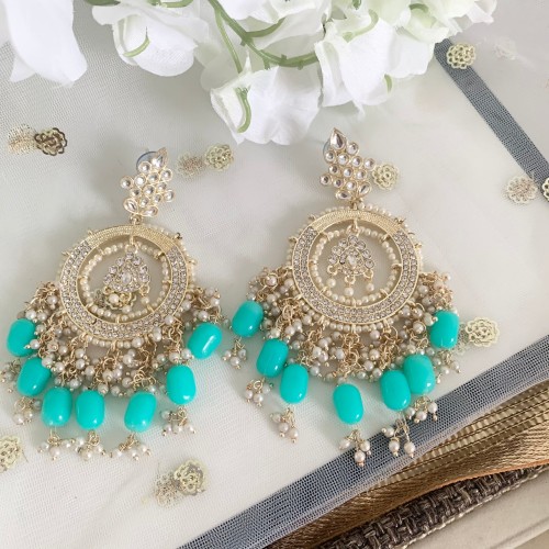 Turquoise Chandbaali Earrings