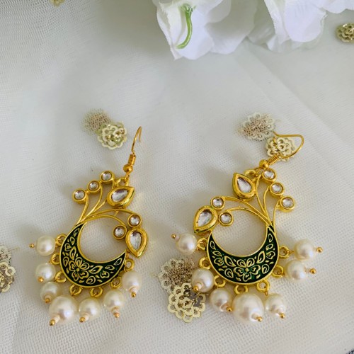 Green Pearl Earrings