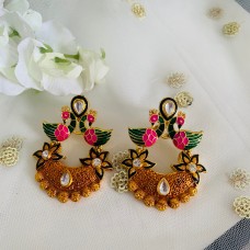 Amber Meera Peacock Earrings
