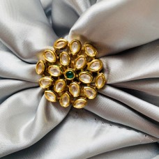 Green Kundan Statement Ring