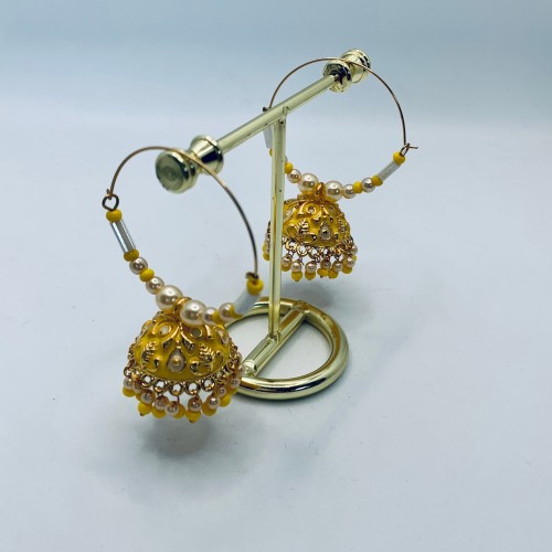 Yellow Lily Hoop Jhumki