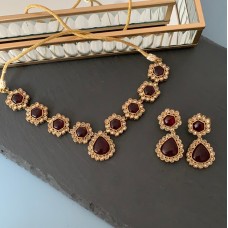 Maroon Eleanor Necklace Set