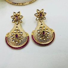 Ruby meenakari designer earring