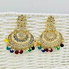 Multicolour kundan chaandbali