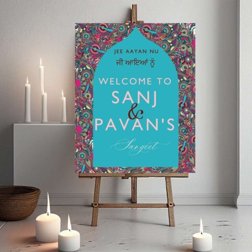 Paisley Sangeet Wedding Welcome Sign | Digital