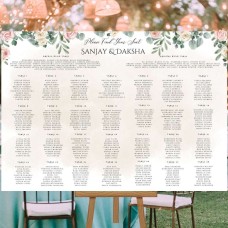 Floral Blush Printed Foamex Seating Plan