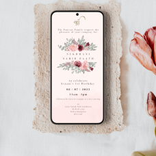 Minimalist Floral Bliss: Sukhmani Sahib Modern Invitation