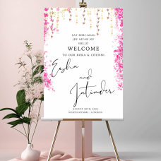 Indian Welcome Sign | Floral | Personalised | Printed