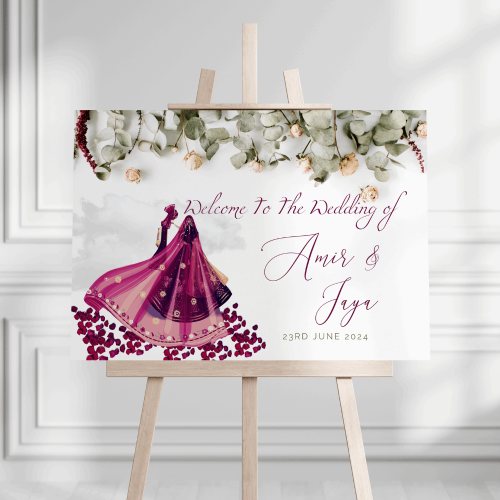 Indian Wedding Welcome Sign | Printed