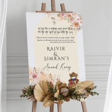 Blissful Unions: Anand Karaj Welcome Sign Illustration