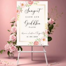 Sangeet Welcome Sign | Floral | Personalised | Printed
