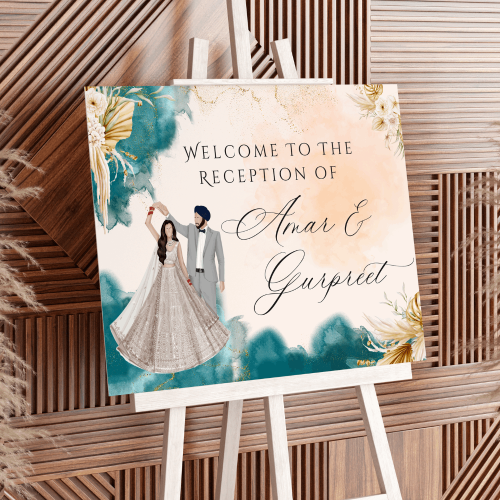 Sikh Wedding Welcome Sign | Printed