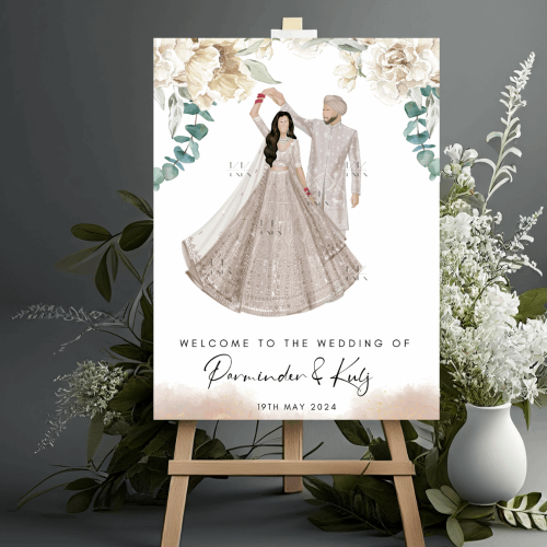 Sikh Wedding Welcome Sign | Indian Wedding Boards | Printed