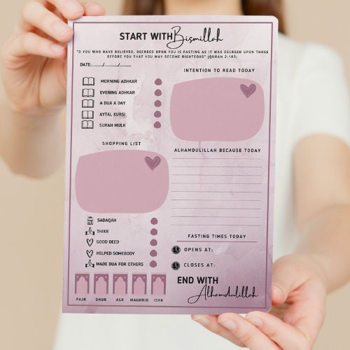 Start with Bismillah A5 daily planner notepad - to do lists - islamic to do list- notepad gift - A5 to do list