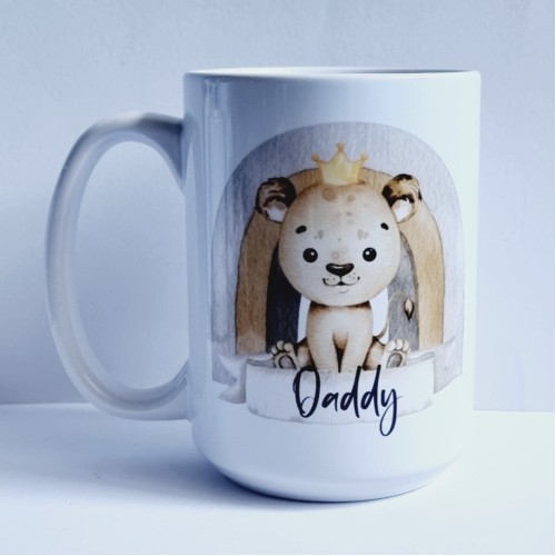 Lion Daddy Mug - 11 and 15oz - new parent gift - new baby