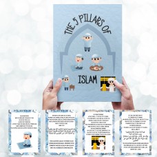 Digital Download Blue 5 Pillars flash cards - islamic gifts - eid and ramzan gifts - learning