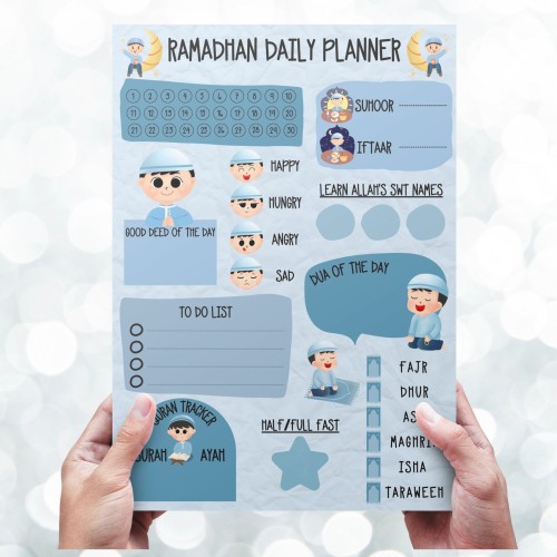 Ramadan A5 daily planner notepad - to do lists - islamic childrens daily planner eid gift