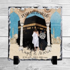 Personalised Hajj Mubarak , Umrah Kaaba Eid Muslim Gift Slate