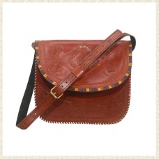 Handcrafted Leather Bag with Intricate Embroidery