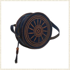 One-of-a-Kind Brown Design Blue Bag