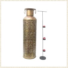 Gold Iron Mia Pillar Vase 5 T-Lights Candle Holder