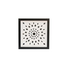 Handmade Lippan Art Wall Frame with Mud Design With Glass Chips WHITE