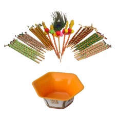 Pithi Saliya, Pithi Saliya, Pithi Haldi Sticks and Bowl For Gujarati Wedding, Indian Hindu Wedding, Haldi Ceremony, Gujarati Wedding