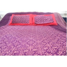 Handmade 7-Foot Double-Sided Quilt with Matching Pillows: Luxurious Mashru Silk and Cosy Cotton Blend
