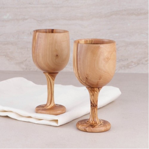 Wooden Wine Glasses, Drinking Glass, Set of 2 by Indicrafts Global - Christmas Gift