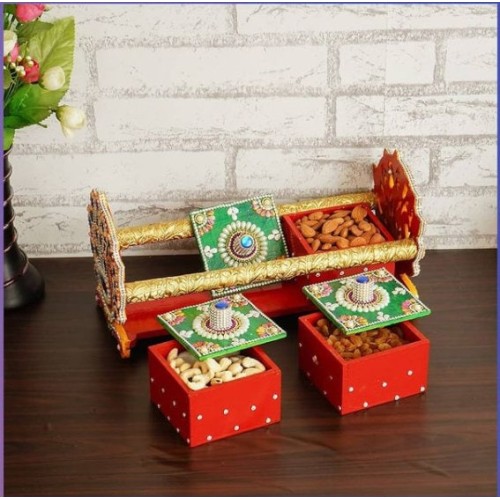 Handmade MultiPurpose Box/Wooden Dry Fruit Box, For Wedding Gifts, Dining Table, Corporate Gifts Handicraft - Christmas Gift